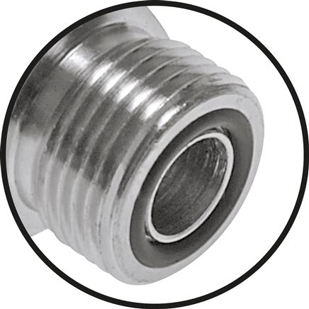 detailed view: ORFS closure screw connection with union nut, galvanised steel