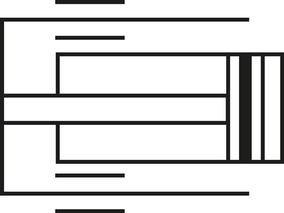 Schematic symbol: guided cylinder